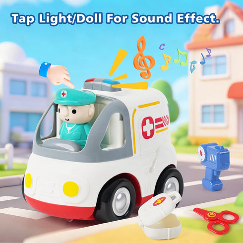 2.4GHz 18+ 2 3 4 5 BEMITON Remote Control Toy Cars for Toddlers - Interactive Police Car & Ambulance with Lights