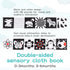 3 Pcs Car Seat Toys for Babies 0-6 Months, Black and White Hanging Rattle Toys for Crib Mobile, Infant Sensory