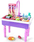 Electric Dishwasher Play Kitchen Sink Toys with Running Water, Play Food & Tableware Accessories for Toddlers Kids