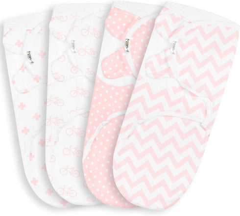 BaeBae Goods Pink Bicycles Swaddle Blanket wrap (S/M)