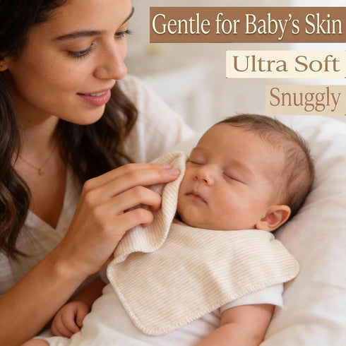 10-Pack Organic Cotton Baby Washcloths | Ultra-Soft Newborn Face Bath Towel - Reusable Baby Wipes for Delicate Skin