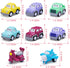 9-in-1 3 Cartoon Vehicle Toy for Toddler Girl, Pink Carrier Truck for Baby Girls, Friction Power Transport Car