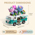 HJPLPXH Set 862 Flower rv Camper Van Building Piece Botanical Travel Bus with Opening Side Cabin Outdoor Table Chairs