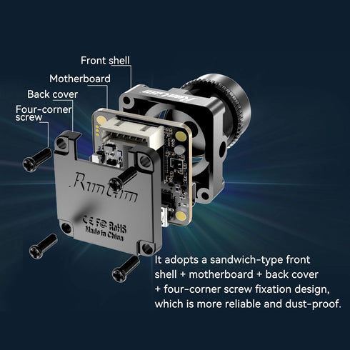 FPV Camera RunCam Robin 3, Micro Drone Camera 1200TVL FOV150° Wide Angle for RC FPV Drone Car Plane Racing