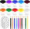 Paint Cups with Lids for Kids, No Spill Paint Containers with Toddler Brushes & Palette Tray (Pack of 23)
