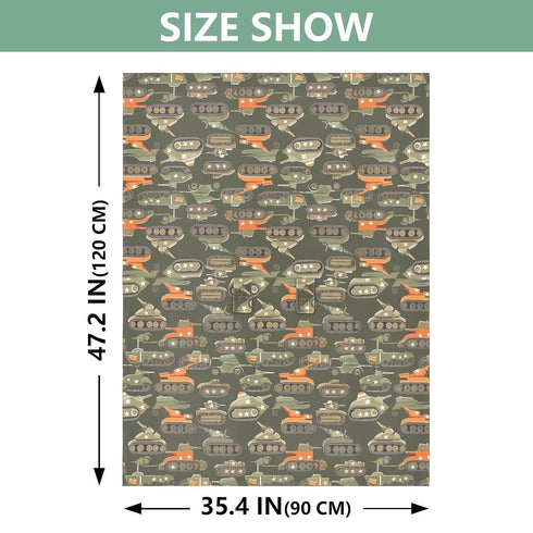 Dalzium Vintage Army Military Cartoon Tanks Car Seat Cover Baby, Carseat Canopy Cover for Girl Boy, Breathable Baby