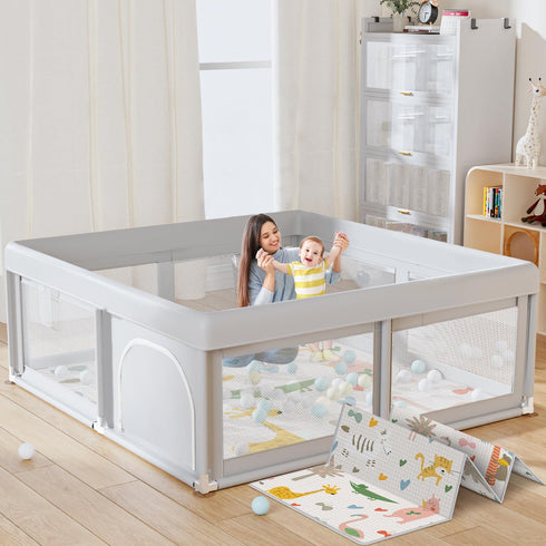 Hiaksedt Baby Playpen with Mat Small Playpen for Babies and Toddlers 50
