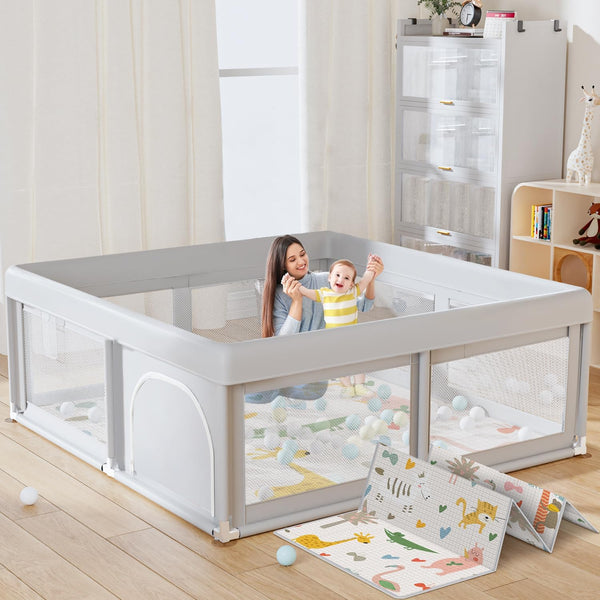 Hiaksedt Baby Playpen with Mat Small Playpen for Babies and Toddlers 50