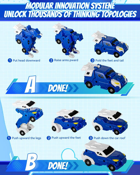 2 3+, Collision Transforming Dinosaur Car Toy, Crash & Transform Magnetic Cars Transform into Dinosaur Toys, Dino Robot