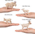 Animal Figures 4pcs Plastic White Goat Action Model, Educational Toys for Science Projects, Birthday Gift, Cake Topper