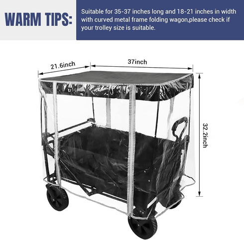 LOSCHEN Wagon Rain Wind Cover for Outdoor Garden Camping Picnic Wagon Stroller Waterproof,Folding Trolley Cart