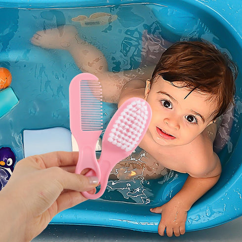 Set 4.72X1.57X0.78 Inches SUPVOX Baby Hair Brush and Comb for Newborns Infant Massage Comb with Circular Tooth Design