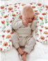 Summer Watercolor Poppies Flowers Baby Nursing Pillow Covers for Boy Girl Red Poppies Green Leaves Nursing Pillowcase