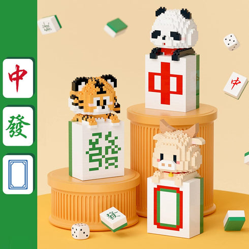 Larcele Micro Building Blocks Animal Set, 529 Pieces DIY Mini 3D Building Toy Bricks KLJM-09 (BaiBan Ox)