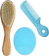 Baby Hair Brush Set - Wooden Handle & Silicone Cradle Cap Brush for Newborns & Toddlers, Ideal Gift