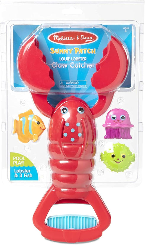 Melissa & Doug Sunny Patch Louie Lobster Claw Catcher, Grab-and-Squeeze Pool Toy for Ages 5+