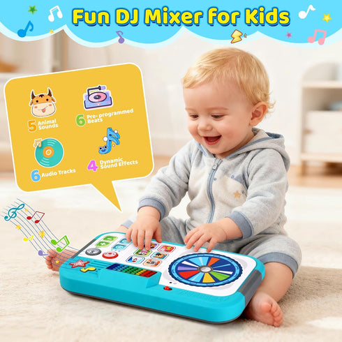 6-12 1 Baby DJ Toys for Months, DJ Table for Baby Year Old Boys Girls, Interactive Early Development Toy, Christmas