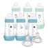 MAM 9 oz. 6 Pack 4 Pack Easy Start Matte Deco Bottle with Slow Flow Nipple Bundle for Newborn and Older Babies