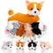 Honoson Nurturing Dog Stuffed Animal with Puppies Set, Nursing Mommy Dog Plush with 4 Baby Puppies