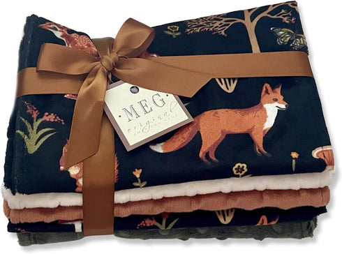 MEG ORIGINAL Baby Boy Minky Burp Cloth Set of 5 ( Forest