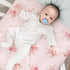47"x24", 3 Pack Nap Mat Sheet Pink Floral Baby Crib Sheets Fitted Elastic Corners, Preschool Day Care Rest Mat Cover