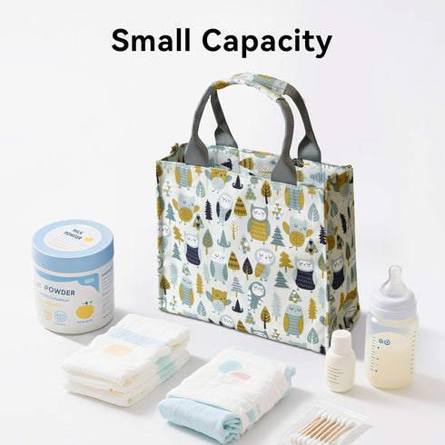 Compact Owl-Themed Waterproof Mini Diaper Bag - Multi-Function Travel Handbag