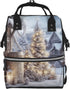 DWVTSLH Christmas Winter Diaper Bag Backpack Multifunction Nappy Bags Waterproof Mummy Backpack Large