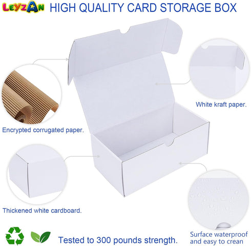 Trading-Card Storage Box, 4-Pack • 400 Count Corrugated Cardboard Storage Box with Dividers & Labels for TCG/Magic/Mtg