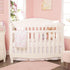 EVERYDAY KIDS 2 Pack Fitted Girls Crib Sheet 28in x 52in - 100% Soft Breathable Microfiber, White and Pink with Flowers