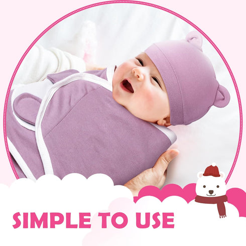 VitalCozy 8 Pack Set 0-6 Preemie Swaddle Blanket Wrap with Hat for Months Cotton Newborn Swaddle Preemie Hats Wearable