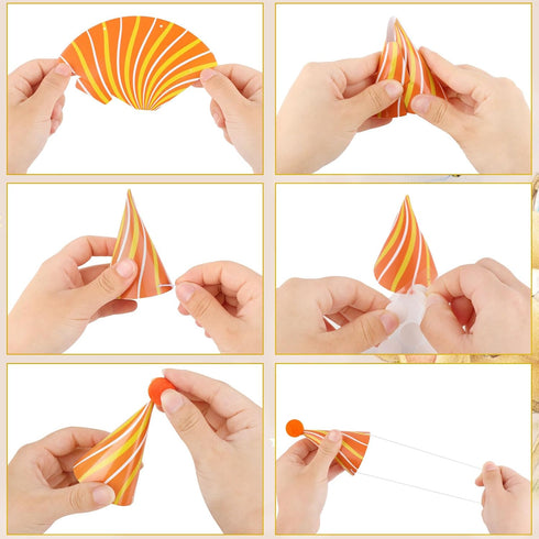 10 PCS Colorful Mini Party Hats for Stuffed Animals Lovely Paper Cone Tiny Birthday Hats for Stuffed Animals Pets Baby