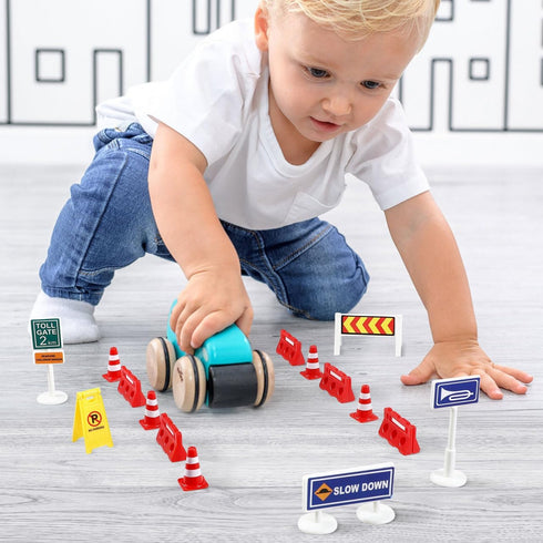 1 Set Playset TOYANDONA Play Traffic Signs, Street Signs for Kids