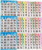 Bingo Paper Game Cards - 3 Card, 10 Bingo Sheets, 100 Books, 10 Colors, Made in USA