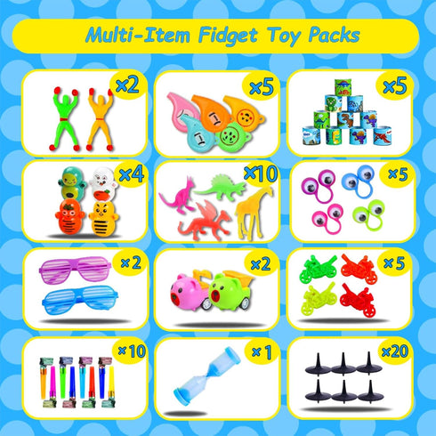 QATITP 1000 Pcs Party Favors for Kids, Fidget Toys Bulk, Prizes for Kids, Fidget Stocking Stuffers Birthday Party