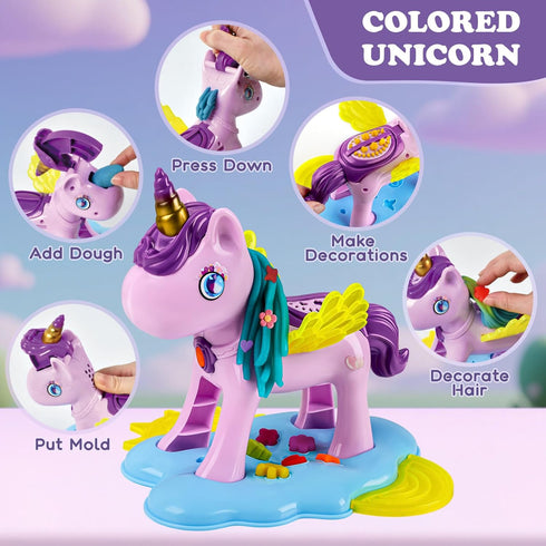 60 3 1 Sets 3-4-8, Playset Aprilwolf PCS in Dough for Kids Ages Art Crafts Dough Tools Kit, Unicorn Hair Stylist, Ice