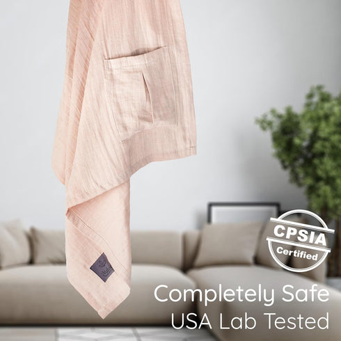 100% Sunset Ring Sling Baby Carrier - USA Lab Tested, Natural Cotton Muslin, Breathable & Ergonomic Ring Sling Rose