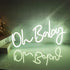 Fespcj 5v 15.7 "X7.9" Oh Baby White LED neon Birthday party sign Children's Room Decoration Home Art Living Room