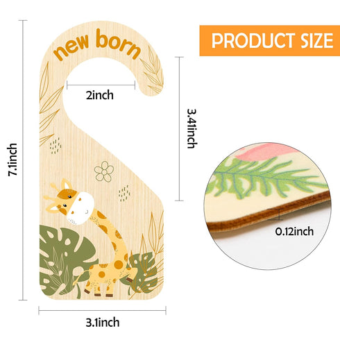 8Pcs Closet Closet (0-24 R HORSE Safari Baby Dividers, Double Sided Nursery Hanger Dividers Wood Baby Size Organizers