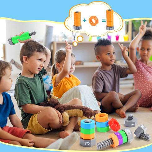 Montessori Toys for 1-5 Year Old Boys Girls, 2 In 1 Counting & Spinning Stacking Toys, Educational Gifts for Kids