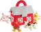 Bundaloo Plush Farm Animal Toys, Play Set with Realistic Sounds and Barn Carrier