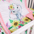 Set 3 Set Set Cloele Crib Bedding for Baby Girls - Piece Elephant Baby Bedding Includes Pink Crib Skirt Crib Quilt