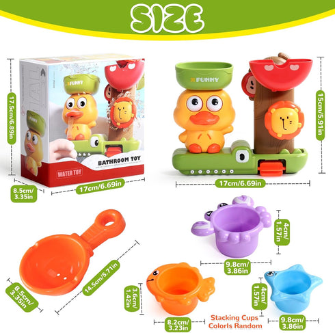 1-3 3 12+ Baby Bath Toys for Kids Ages Interactive Toddler Bath Toys Duck Sensory Bathtub Water Shower Toys