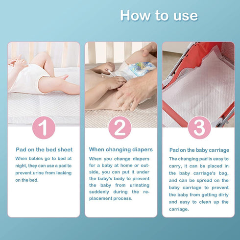 100 Count 17" 24"Portable SOFYFINE Disposable Changing Pads for Baby x Changing Diaper Liners for Mess Free Travel