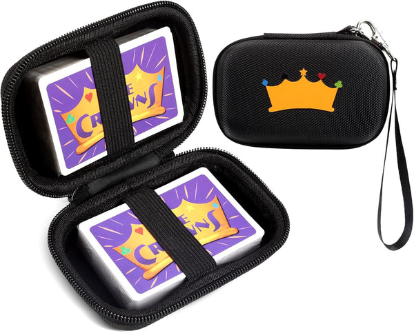 Travel Card Games Case for Enterprises Five Crowns Set, Hard Carrying Case for UNO and Phase 10 (Not Including Cards)