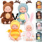Hanaive 4 Pcs 4 Inch Mini Baby Dolls with Animal Clothes, Cute Tiny Babies Gifts for Kids Birthday (Cute Style)