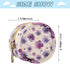 PYBUG Purple Flowers Round Pacifier Storage Case, Polyester & TPU Lined with Hook Buckle, Pacifier Container Box