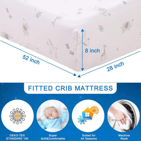 Set 3-Piece Set Set Wowelife Elephant Crib Bedding Gray, Premium Baby Bedding Elephant, Safari Newborn& Infant Nursery