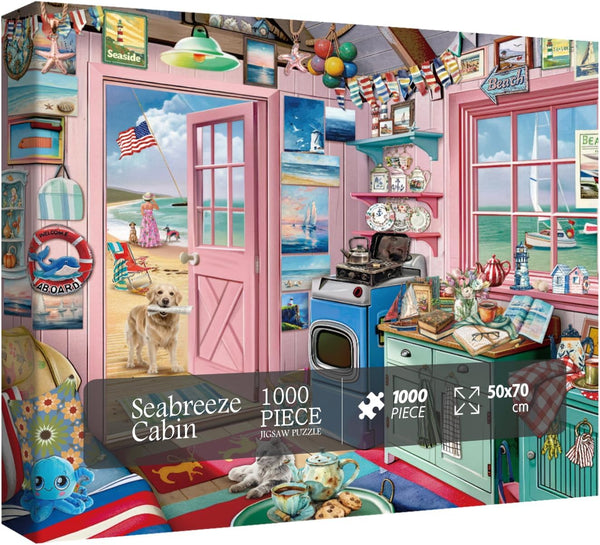 BBOLDIN Beach Summer House Puzzle for Adults 1000 Piece, Ocean Seashore Retreat Jigsaw