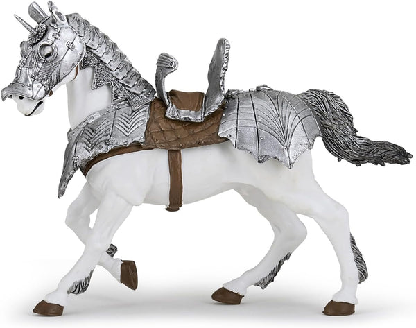 Papo Hand-Painted Medieval-Fantasy Horse in Armour - 39799 Collectible Figurine for Children