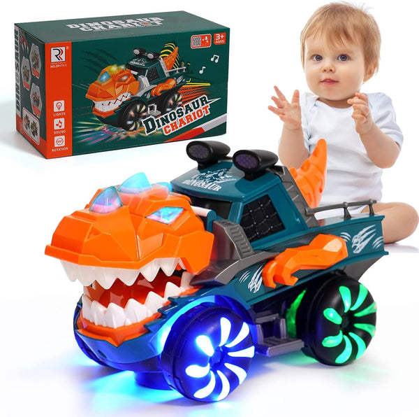 KidsMind Dinosaur Monster Truck for Baby Boy Music and Light Up Toy for